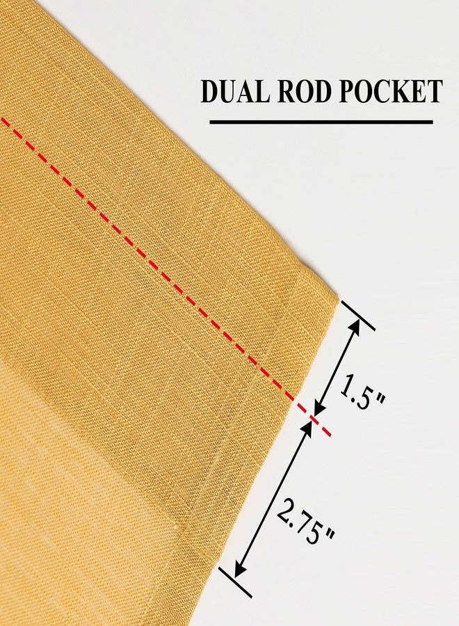 L.Z.E Gold Sheer Curtains 84 Inches Long for Living Room 2 Panels Set Linen Look Sheer Curtains & Drapes for Bedroom Dining Room Nursery Transparent Solid Sheers Rod Pocket - Image 4